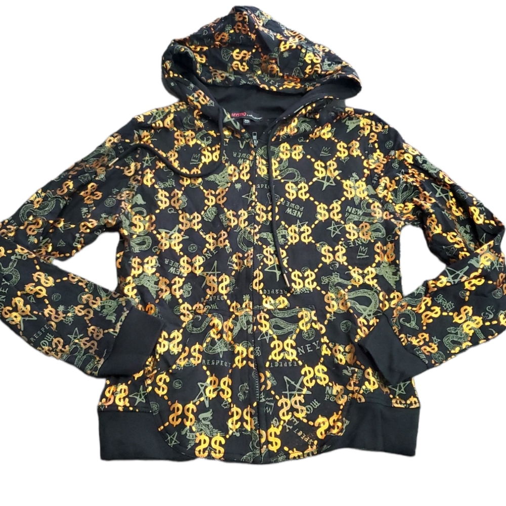 💥50% sale💥Mystique money zip up  hoodie szM #b310